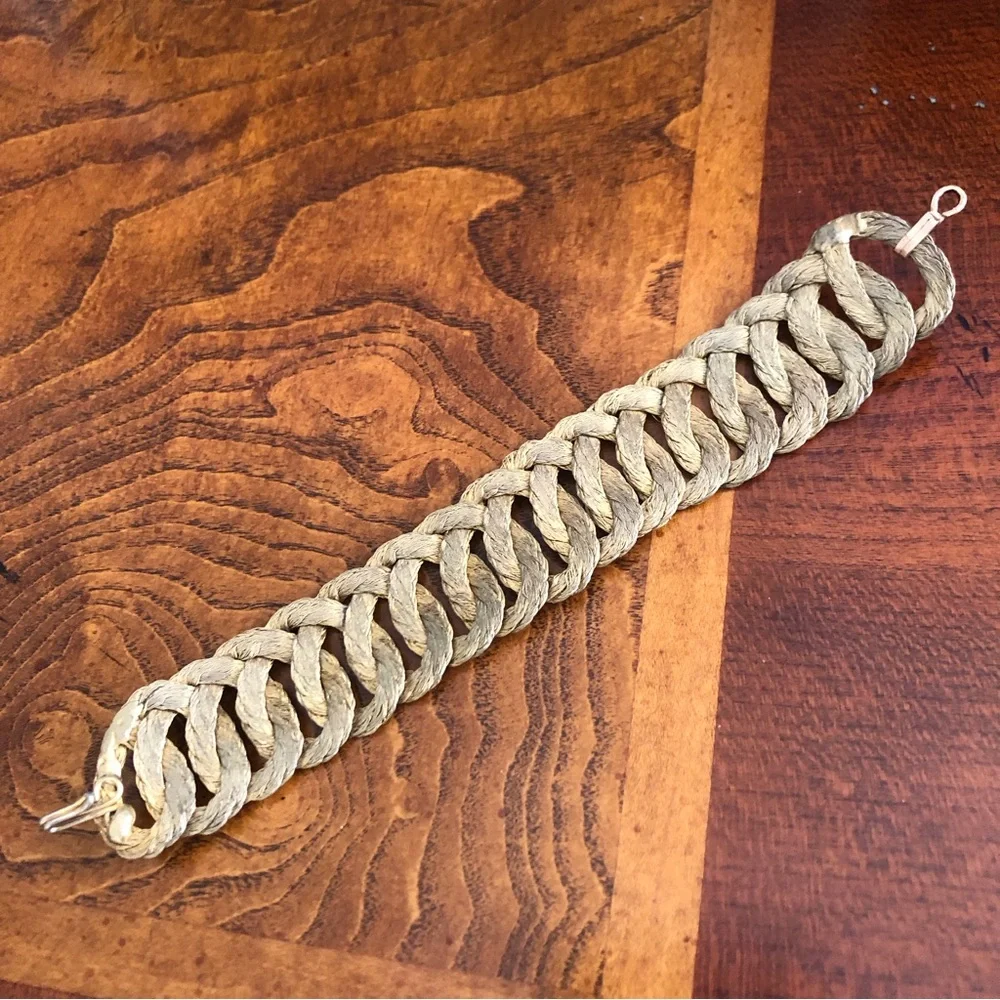 Vintage hand crafted braided gold strand bracelet